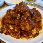 마미치킨 - 炭火バーベキューチキン(숯불바베큐치킨:スップルパベキュチキン)17000ウォン