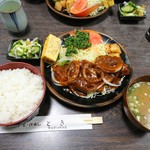 洋食 とき - 2018年2月　ポークソティー+定食　900+350円
