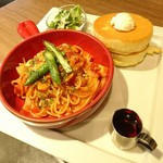 Hoshi No Kohi Ten - パスタ&パンケーキプレート1080円