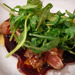 フレンチレストラン・プレジール - フォアグラの温製カルパッテョ仕立て旬のフルーツ（イチジク）と＠Plaisir★2008/10