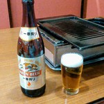 Yakiniku Shokudou Riki Tarou - 瓶ビール（一番搾り）