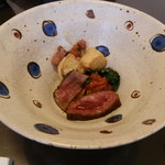 創作おうどん　遊佳 - 和牛ステーキ(レア)