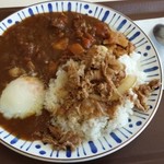 すき家 - おんたま牛あいがけカレー(並）