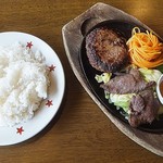 ステーキのどん - ハンバーグ＆仙台牛タンランチ(1079円)