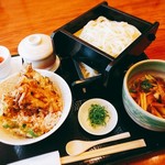日本の味 和 - 鴨汁うどんと舞茸小天丼