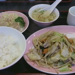 中華菜館 an - 野菜炒め定食(豚肉入り)