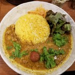 SPICY CURRY 魯珈 - 梅と蓮根の羊白湯キーマのライス大盛