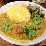 SPICY CURRY 魯珈 - 梅と蓮根の羊白湯キーマのライス大盛