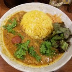 SPICY CURRY 魯珈 - 梅と蓮根の羊白湯キーマのライス大盛