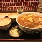 味奈登庵 - カレー南蛮そば 大盛り＋揚げ玉＋玉子♡