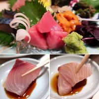 不二楼 - 熟成中トロ・カンパチ・熟成カンパチの食べ比べ