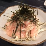 和鶏屋 - H.29.12.8.夜 蒸し鶏と梅とろろの三杯酢和え 380円