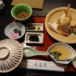 日本料理　筑紫野 - 鯛茶漬けと天婦羅盛り合わせ