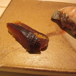 サービスのカラスミの自家製味噌漬け