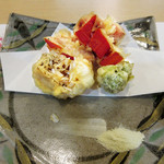 和久 - 5.甘鯛の松笠揚げ/金時人参/蕗の薹('18年2月の4500円コース)