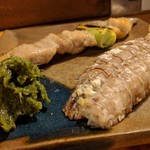 天史朗鮨 - マグロネギマ焼き、シャコ、フキ味噌