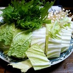 朝起 - スッポン鍋の野菜