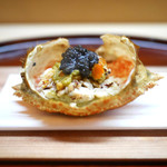 松川 - とげくり蟹の飯蒸し、キャビア