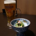 海鮮個室居酒屋 福治 - お通しは菜の花のおひたし。春やなぁ～。