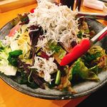 ヤマヤ鮮魚店 弥平 - 佐島のどっさり釜揚げシラスと三浦野菜のサラダ 720円