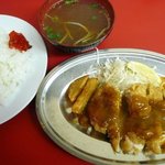 キッチン マルシン - 日替わり定食 チキンカツライス 400円（水曜）