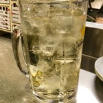 博多串焼き バッテンよかとぉ - 「ハイボール(メガ)」(ハッピーアワー90円)。