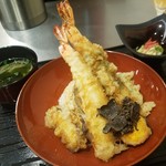 なにわ天ぷら 維心 - 黒トリュフと卵黄の海老天丼