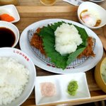 とんかつ & とり天 しげのや食堂 - 和風おろしロース勝定食：1480円