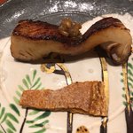 日本料理 晴山 - マナガツオ金山寺味噌和え、くちこ。