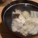 うを徳 - 豐後（ぶんご）眞子鰈（まこがれひ、="城下鰈"）骨邊肉（あら）、潮汁（うしほじる） 