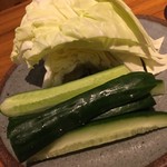 焼鳥 酉たけ - キャベツきゅうりと