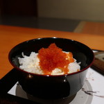 日本料理 幸庵 - お代わりご飯は、生湯葉ととびこ乗せご飯