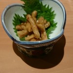 玉乃光酒蔵 梅田店 - お通しの生姜のなにか