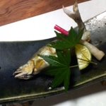 割烹 花水木 - お店の中で泳いでた鮎です。