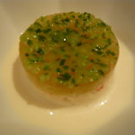 横濱元町 霧笛楼 - 小エビのタルタル、ホワイトアスパラガスのブランマンジェ