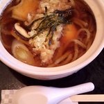 そば処 紅花 - 鍋焼きうどん…見た目、何かが？足りない？えーっと…ﾅﾝﾀﾞﾛ?