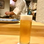 Sushi Mandai - 先ずは生ビール