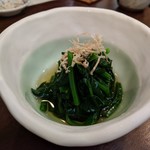 旬魚菜 しら川 - ほうれん草のおひたし
