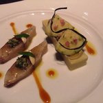 ガストロノミー ジョエル・ロブション - Jun, 2011 天草産釣りアジ　ライムとシャンパンビネガーでマリネし、ナスの様々な変化と共に