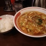 一楽 - ランチ 酢辣湯麺とご飯のセット 750円