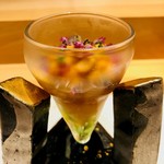 鮨　Shizuku - 土佐清水のれそれ醤油漬け&羅臼産蝦夷バフンウニ