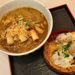 万葉そば - 「カレー南蛮そば」600円+「かつ煮」270円