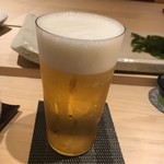 すし岩瀬 - 生ビール