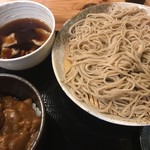 栄屋 - 辛み肉そば＋カレー小丼