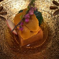 寿司と日本料理 銀座 一 - [先付け 2]
                雲丹のせトマト豆腐、割醤油