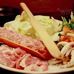 板宿 やぶ家 鶏焼肉と水炊き - ｺﾗｰｹﾞﾝ鍋の具材