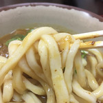 かしむらうどん - 極太麺にトロミあるカレー出汁が絡んで美味い♬