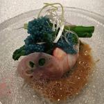 レストランエール - 赤座海老　オマールエビのソースで