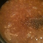 めん屋 高樹 - 特製濃厚つけ麺　つけダレのアップ