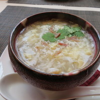 施家菜 - 海老と玉子と帆立貝柱入りコーンスープ